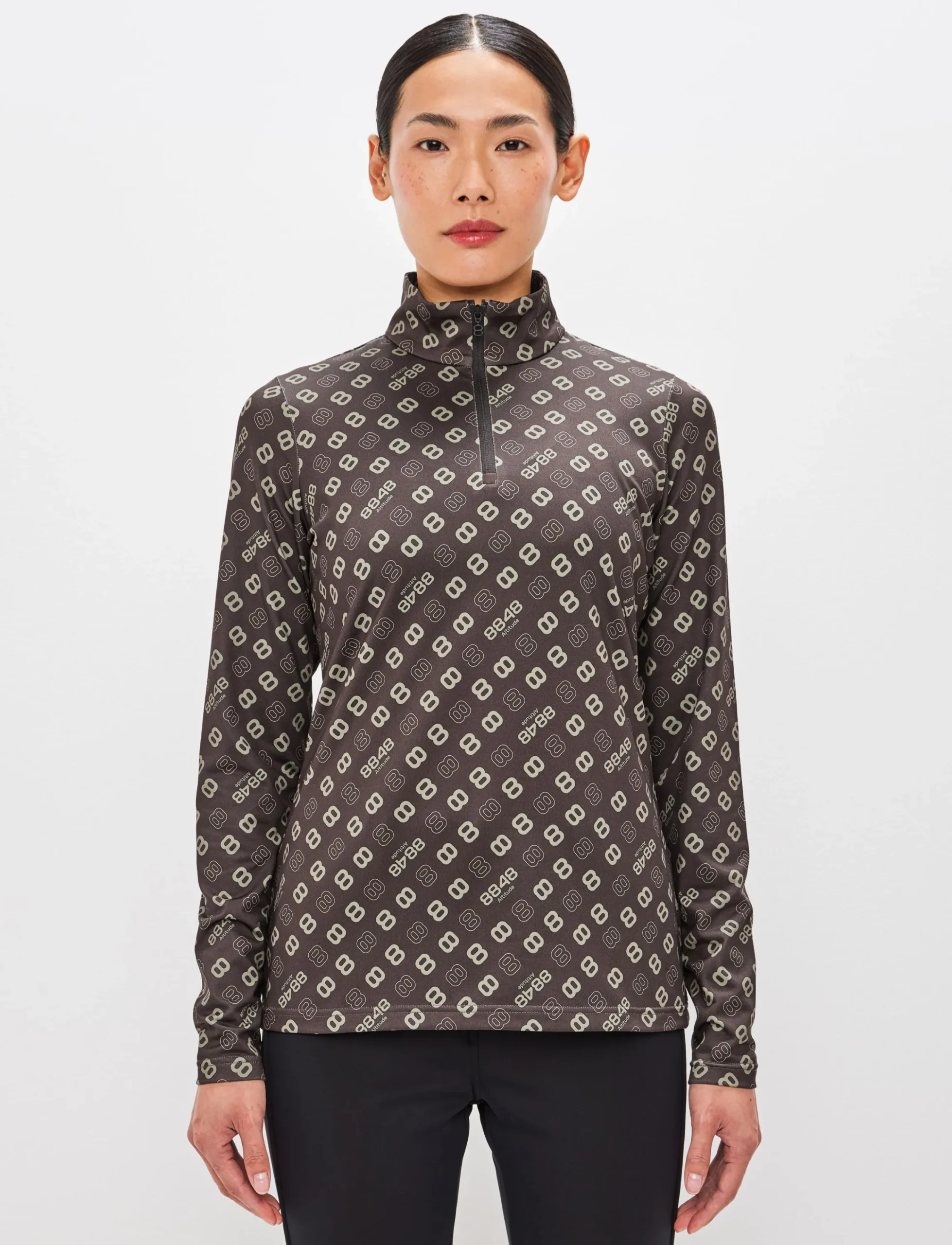 8848 Altitude Klader|Monogram W 1/2 Zip - Coffea