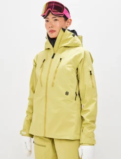 8848 Altitude Skidkläder|Pow 3.0 W Shell Jacket - Flax Yellow