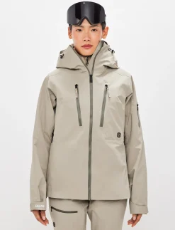 8848 Altitude Klader|Pow 3.0 W Shell Jacket - Lt Fallen Rock