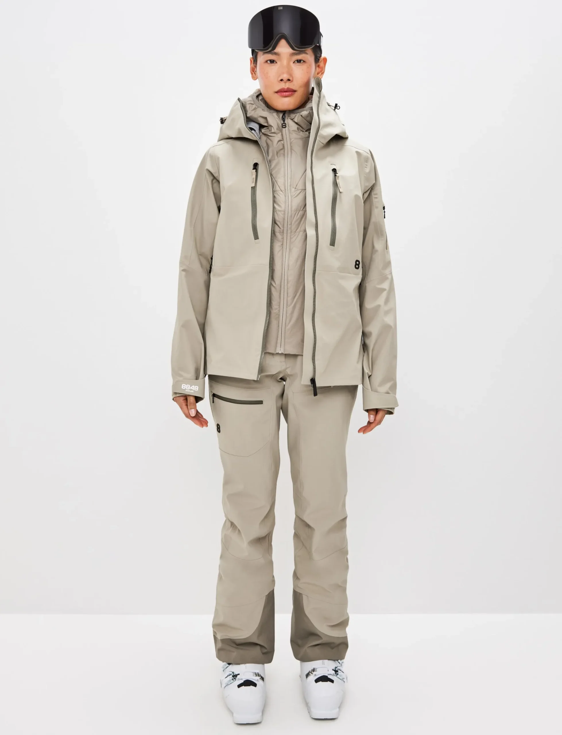8848 Altitude Klader|Pow 3.0 W Shell Jacket - Lt Fallen Rock